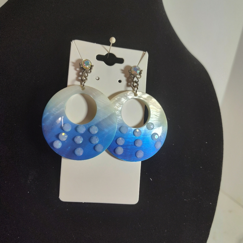 Blue Gradient Pierced Earrings